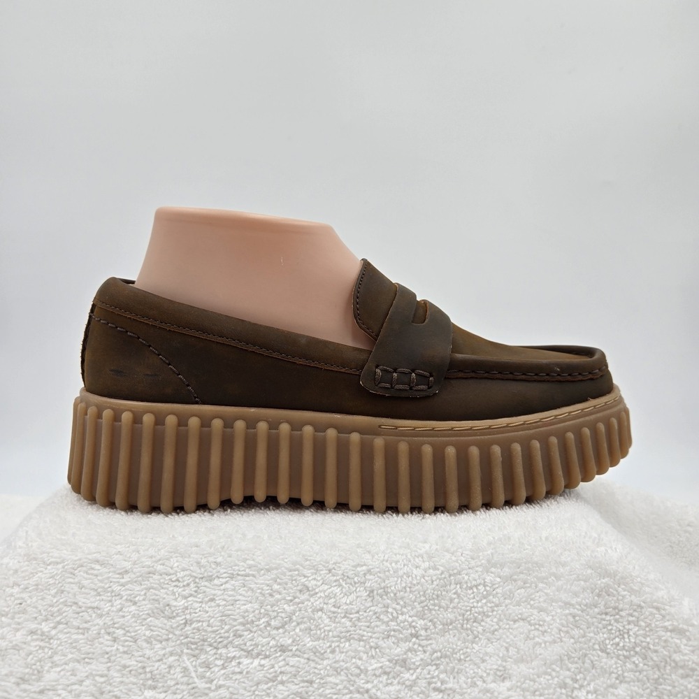 Clarks Torhill Penny Loafers Womens Size 7.5 Platform Ribbed Sole Slip On Shoes - Picture 4 of 13